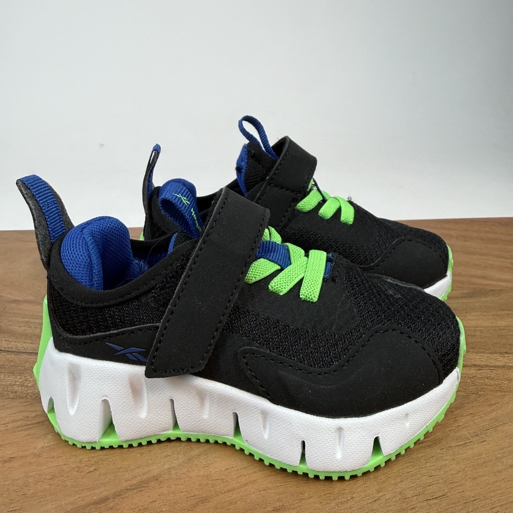 New Little Kids Reebok Zig Dynamica Black‎ Comfort Casual Sneakers Size 6 C NWOB